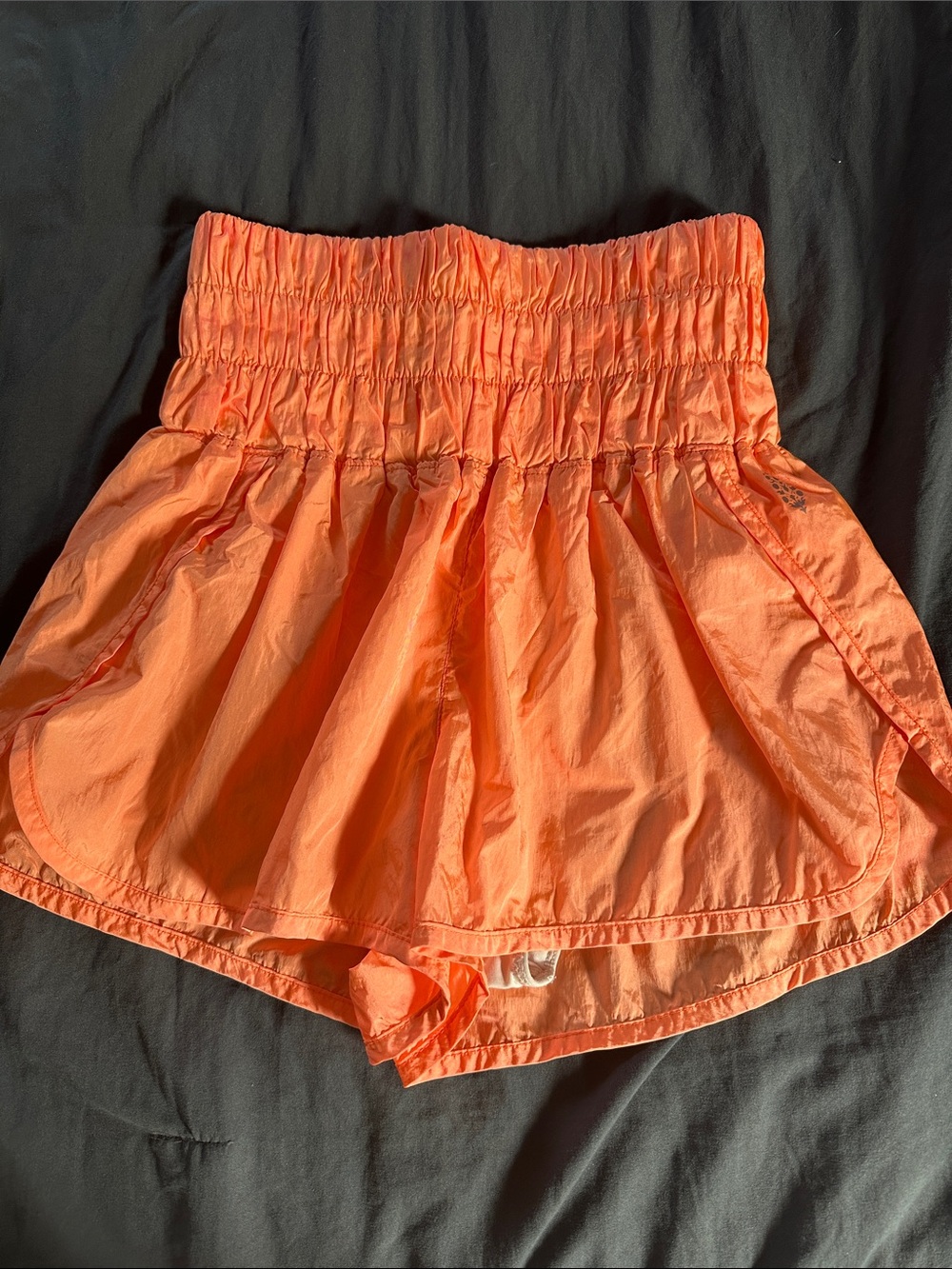 Free people High-Waist Elastic Waistband Shorts - Coral Orange